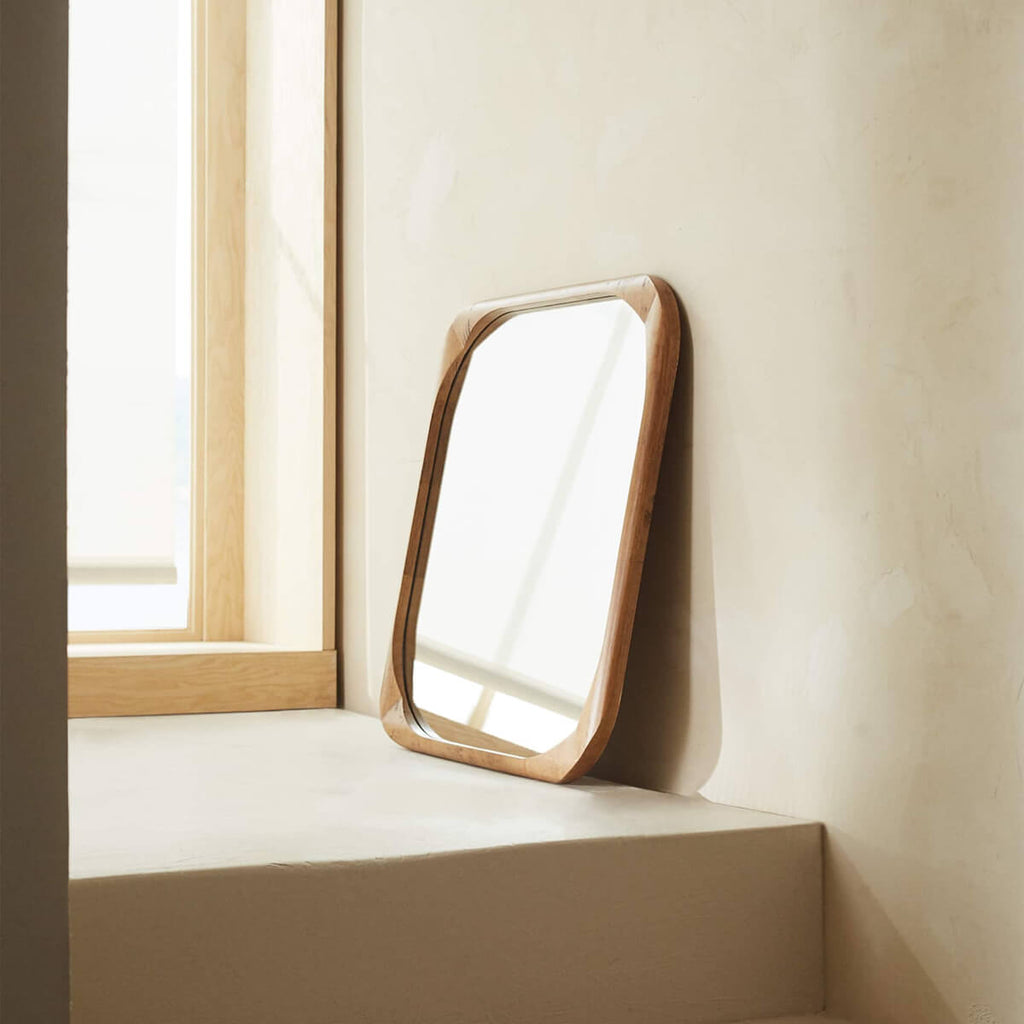 Square Wood Mirror